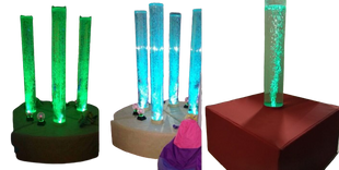 Бульбашкова колона з пуфом для сенсорної кімнати MENTAL