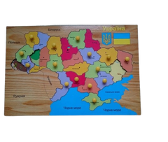 Map puzzle. Ukraine. Backing flora and fauna MENTAL