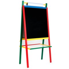 Magnetic easel board for drawing with chalk and felt-tip pen with Maxi paper roll (on legs) MENTAL