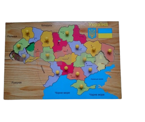 Map puzzle. Ukraine. Backing flora and fauna MENTAL