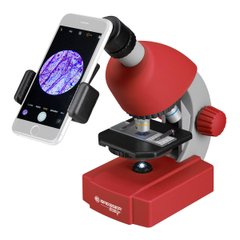 Children's microscope BRESSER Junior 40x-640x Red with smartphone adapter MENTAL