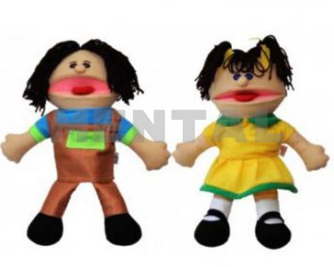 Ляльки-рукавички Puppets з мовою (Хлопчик і дівчинка) 2 шт