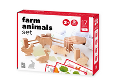 Set of wooden figures "Animals on the farm" MENTAL