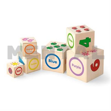 Wooden cubes "Tower with numbers" MENTAL