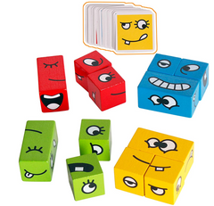 A set of colored wooden cubes Emotions MENTAL