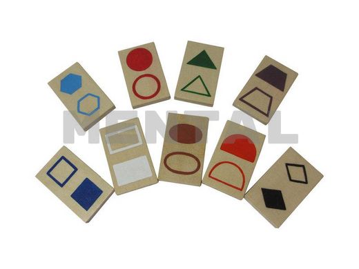 A set of didactic material Geometric shapes. Handouts with manual