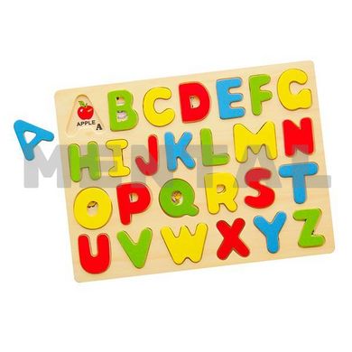 Дидактичний матеріал Дерев'яний пазл Англійський алфавіт, великі літери