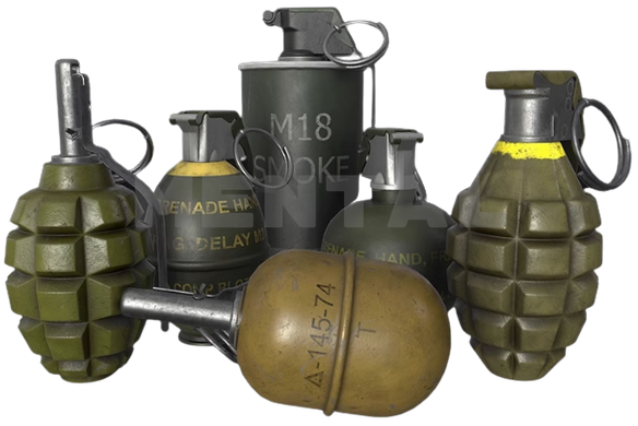 A set of imitation and training grenades 6 pcs.