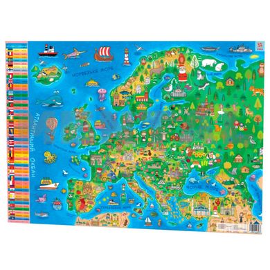 Плакат Дитяча карта Європи А1