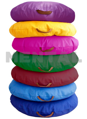 A set of large round cushions for sitting