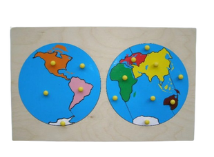Карта континентів (підшар частини світу, океани) MENTAL