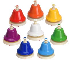 An educational musical set of diatonic Rainbow bells (8 pcs.)