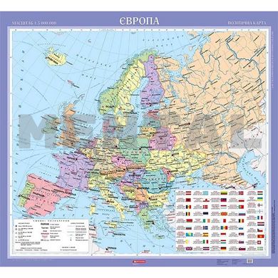 The political map of Europe on the slats MENTAL