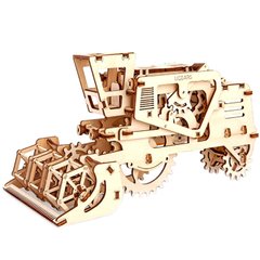 Механическая 3D-модель «Комбайн», 154 дет., деревянная игрушка.
