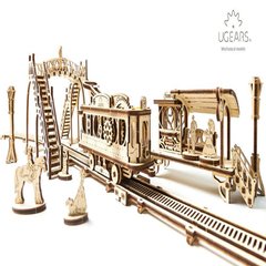 Механічна 3D-модель «Трамвайна лінія», 284 дет., Дерев'яна іграшка.
