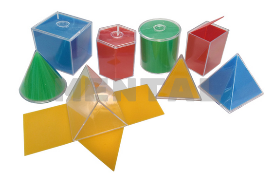 Set of transparent geometric shapes with sweep