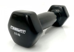 Гантель для фитнеса 0.5 кг MENTAL с виниловым покрытием черная