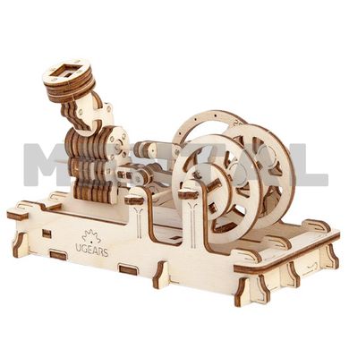 Механічна 3D-модель «Пневматичний двигун», 81 дет., Дерев'яна іграшка.