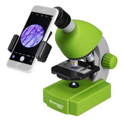 Children's microscope BRESSER Junior 40x-640x Green with smartphone adapter MENTAL