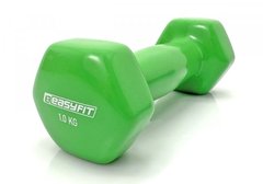 Dumbbell for fitness 1.0 kg MENTAL with light green vinyl coating