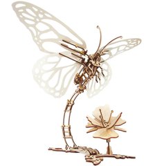 Механічна 3D-модель «Метелик», 168 дет., Дерев'яна іграшка.