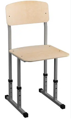 The student's chair is adjustable in height