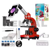 Microscope BRESSER Junior Biolux SEL 40x-1600x Red with smartphone adapter MENTAL