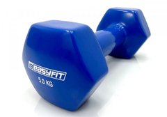 Гантель для фитнеса 5.0 кг MENTAL с виниловым покрытием синяя