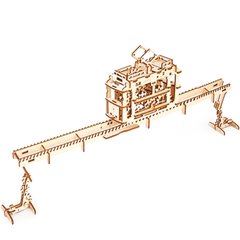 Механічна 3D-модель «Трамвай», 154 дет., Дерев'яна іграшка.