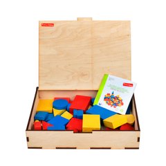 Набір логічних блоків Дьєнеша(в коробці з деревини) 48 деталей MENTAL