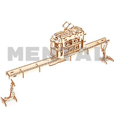 Механическая 3D-модель «Трамвай», 154 дет., Деревянная игрушка.