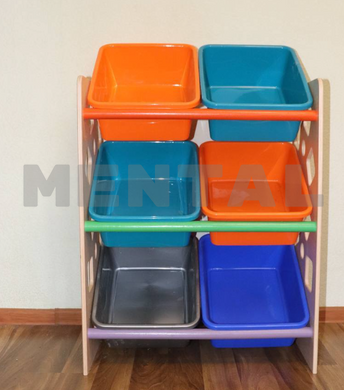 Organizer for children's room MENTAL for 6 containers