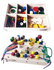 Набір Монтессорі 3 ускладнений ігровий розвиваючий кольоровий в коробці 46 елементів