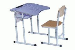 Комплект стіл учнівський 1-місний антисколіозний з площадкою регулюємий по висоті з полицею (№4-6) + стілець