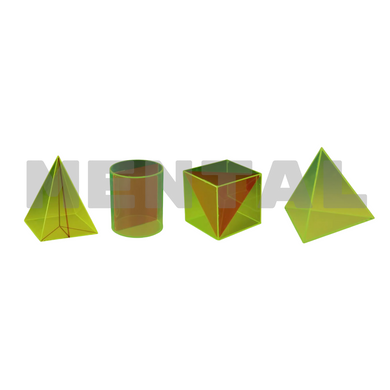 Set of transparent stereometric shapes