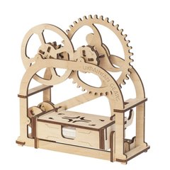 Механическая 3D-модель «Сундучок», 61 дет., Деревянная игрушка.