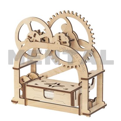 Механическая 3D-модель «Сундучок», 61 дет., Деревянная игрушка.