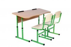 Комплект стіл учнівський 2-місний без полиці антисколіозний, №4-6 + стілець Т-подібний, №4-6