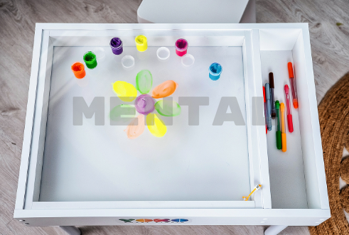 A light table "MENTAL" for sand animation with a set of didactic material