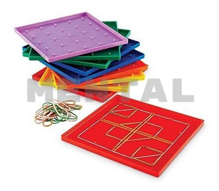 Double-sided geoboard set. Mathematical tablet 10 pcs