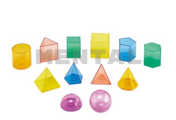 Set of transparent geometric shapes