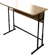 Classroom desk for two persons with height adjustment MENTAL