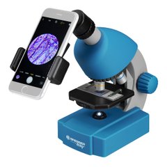 Дитячий мікроскоп BRESSER Junior 40x-640x Blue зі смартфон-адаптером MENTAL