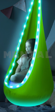 Sensory swing for children with LED lighting