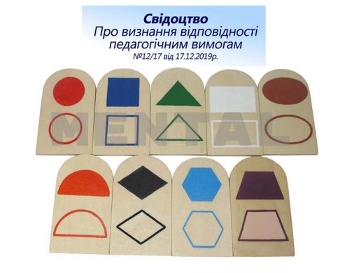 A set of didactic material Demonstration of geometric figures with a manual